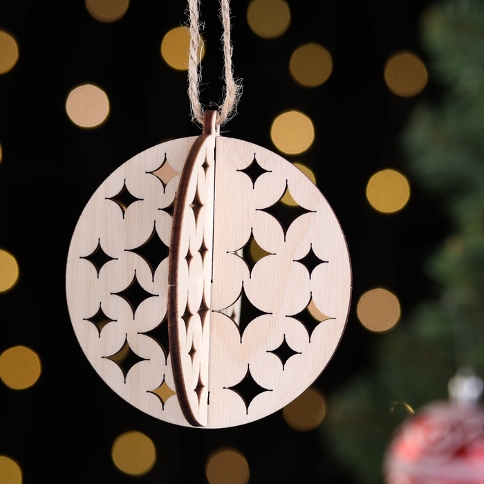 Деревянная игрушка на ёлку Деревянная игрушка на ёлку "Искры", шар, диаметр 8 см