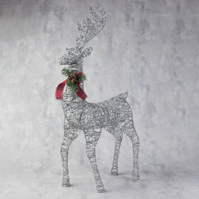 Светодиодная фигура «Олень серебристый» 50 × 85 × 18 см, металл, 220 В, свечение белое Светодиодная фигура «Олень серебристый» 50 × 85 × 18 см, металл, 220 В, свечение белое
