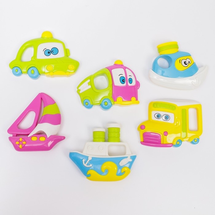 Набор погремушек «Розовый слон. Машинки», 6 шт., подарочная упаковка Набор погремушек «Розовый слон. Машинки», 6 шт., подарочная упаковка