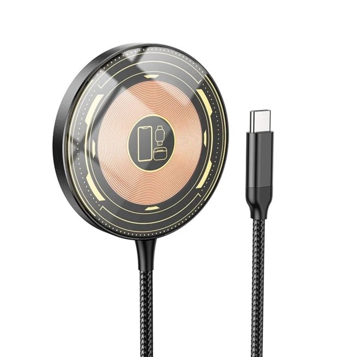 Зарядное устройство Hoco CW45, беспроводное, 3 в 1, магнитное, PD, Type-C, 2 А, чёрное Зарядное устройство Hoco CW45, беспроводное, 3 в 1, магнитное, PD, Type-C, 2 А, чёрное