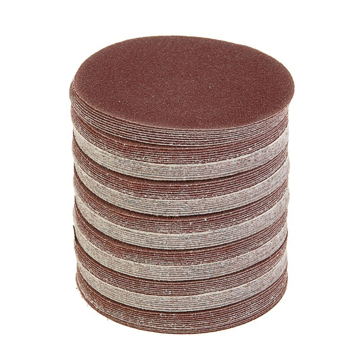 Круг абразивный шлифовальный под  Круг абразивный шлифовальный под "липучку" ТУНДРА, 125 мм, Р60, 100 шт.