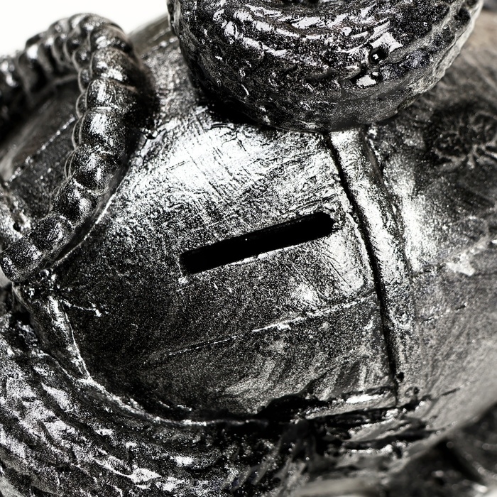 Копилка Копилка "Змея с бочкой" малая серебро, 14х19х12см