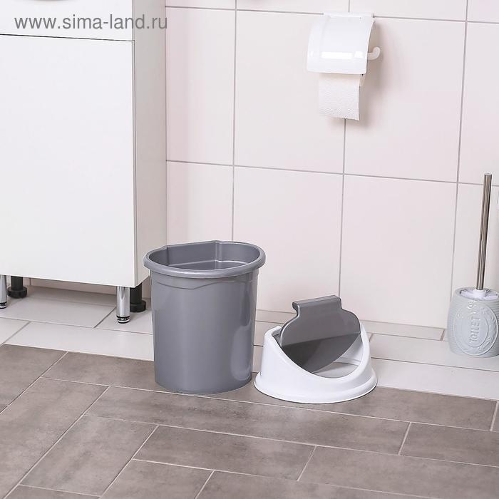 Ведро с плавающей крышкой, 8 л, цвет белый/серый Ведро с плавающей крышкой, 8 л, цвет белый/серый