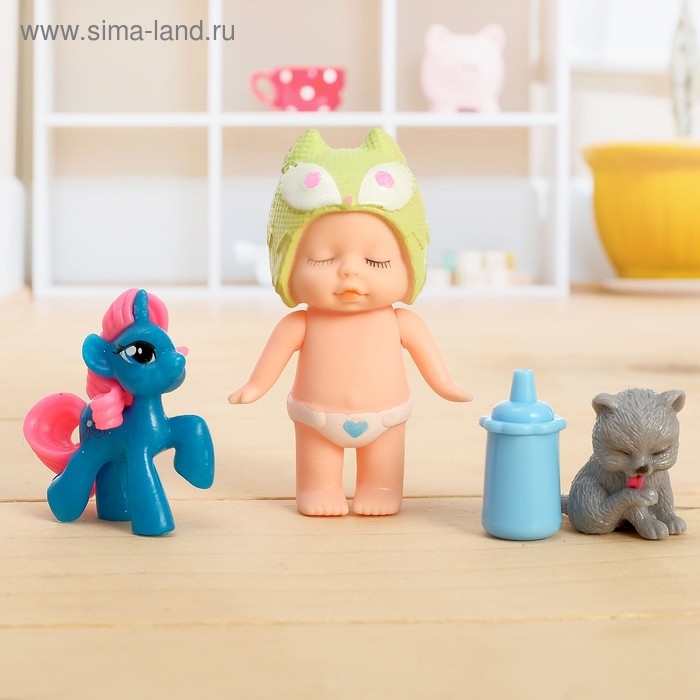 Пупс «Малышка» с питомцами, с аксессуарами, МИКС Пупс «Малышка» с питомцами, с аксессуарами, МИКС
