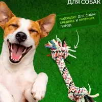 Игрушка для больших собак канатная &laquo;2 узла&raquo;, до 38 см, до 190 г
