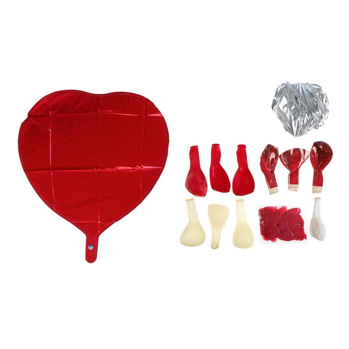 Набор воздушных шаров &laquo;Большая любовь&raquo;, с конфетти, латекс, фольга, 10 шт.