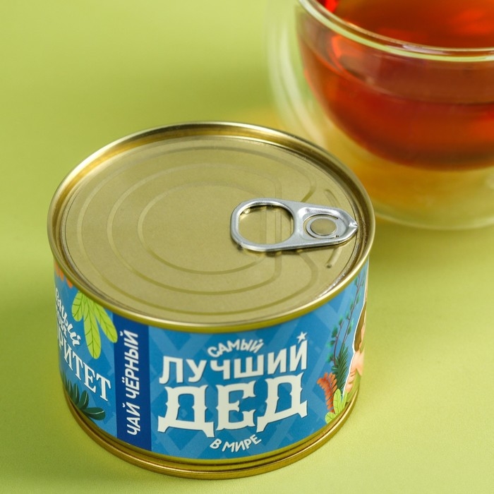 Чай чёрный в консервной банке «Лучший дед», 20 г. Чай чёрный в консервной банке «Лучший дед», 20 г.