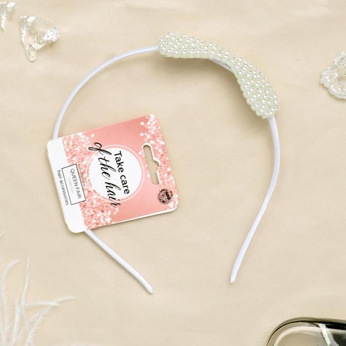 Ободок для волос Ободок для волос "Бланш" бантик, 0,5 см, белый