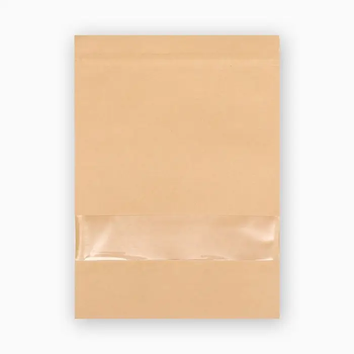 Пакет Zip - lock Крафт с прямоугольным окном 18×26 см Пакет Zip - lock Крафт с прямоугольным окном 18×26 см