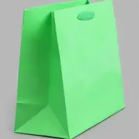 Пакет подарочный ламинированный, ML 27&times;23&times;11.5 см, неон салатовый