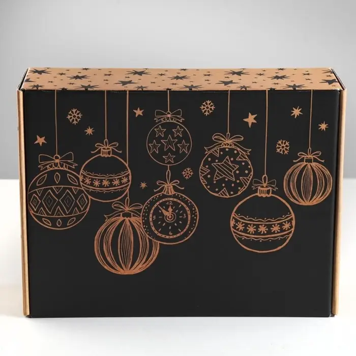 Коробка подарочная новогодняя складная Happy New Year, 30.5&times;22&times;9.5 см, Новый год