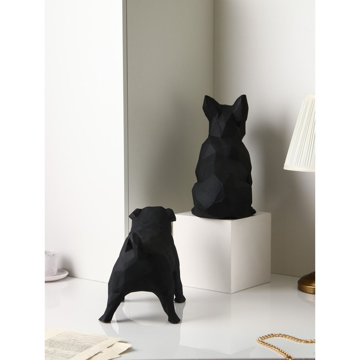 Набор фигур «Бульдог», геометрия, полистоун, 34 см, цвет черный Набор фигур «Бульдог», геометрия, полистоун, 34 см, цвет черный