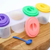 Набор ёмкостей для сыпучих продуктов, 250 мл, 4 отсека, цвет МИКС