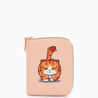 Кошелёк на молнии &laquo;Выбражулька&raquo;, 8.5&times;2.5&times;10.5 см, с принтом, оранжевый