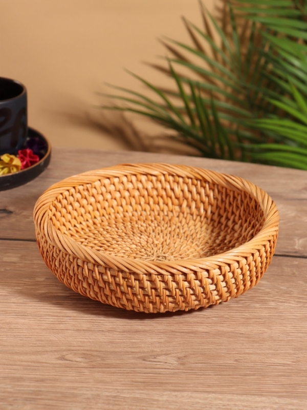 Корзина для фруктов плетёная 20х20х6 см, ротанг