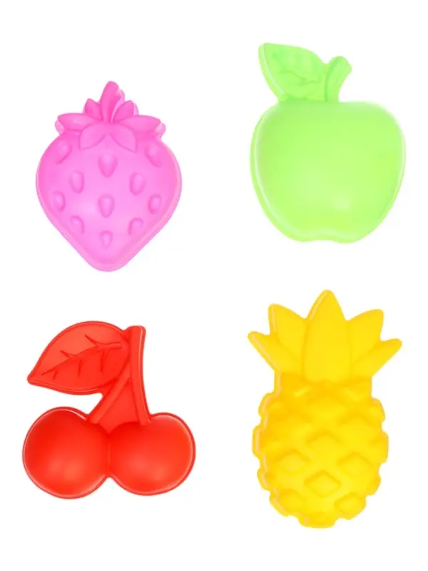 Набор для игры в песке (Ведро 1л, 4 формочки фрукты-ягоды, грабельки и лопатка)