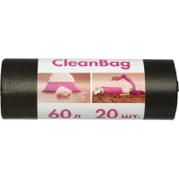 Мешки для мусора ПНД 60л 15мкм 20шт/рул черные 58x65см Luscan_СПБ