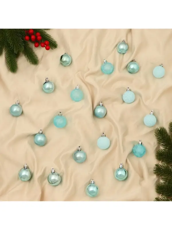 Ёлочные игрушки &laquo;Традиция&raquo;, шары новогодние, набор 20 шт., d=4 см, голубой