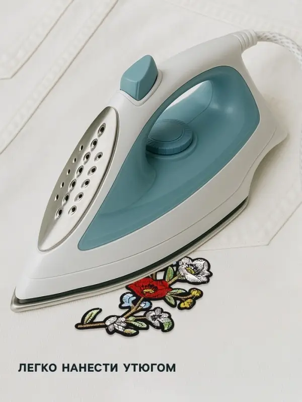 Термоаппликация «Цветы», 16×8 см, разноцветная