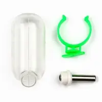 Поилка для грызунов, 60 мл, 12&times;4 см, с металлическим носиком, прозрачная, зелёное крепление