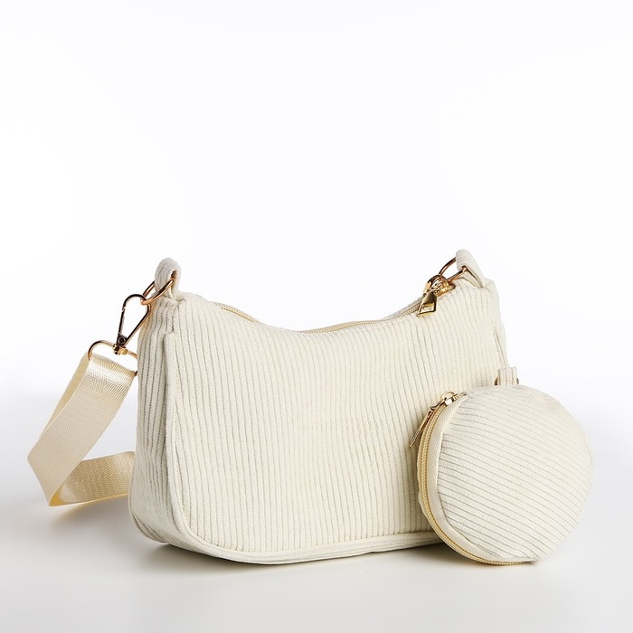 Сумка женская багет на молнии, цвет молочный Сумка женская багет на молнии, цвет молочный