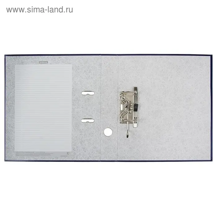 Папка-регистратор А4, 50 мм, ErichKrause Granite, собранная, пластиковый карман, синяя, вместимость 350 листов
