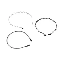 Ободок для волос "Амелия" (набор 3 шт) волна, чёрный