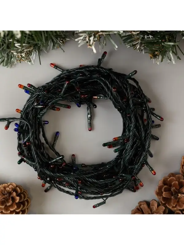 Гирлянда &laquo;Нить&raquo; 7 м, IP20, тёмная нить, 180 ламп, свечение мульти, 8 режимов, 220 В