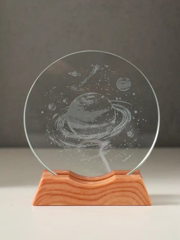 Сувенир стекло свет Сувенир стекло свет "Диск. Сатурн" 5хLED d=10 см, USB 10х4х11,4 см