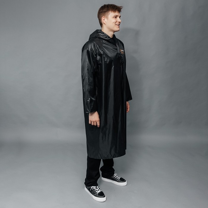 Дождевик взрослый мужской плащ DANGER, на молнии, размер 50-54, цвет чёрный Дождевик взрослый мужской плащ DANGER, на молнии, размер 50-54, цвет чёрный
