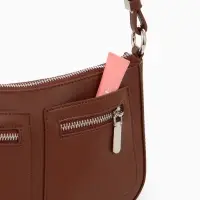 Сумка женская багет TEXTURA на молнии, 21&times;6&times;13 см, коричневая