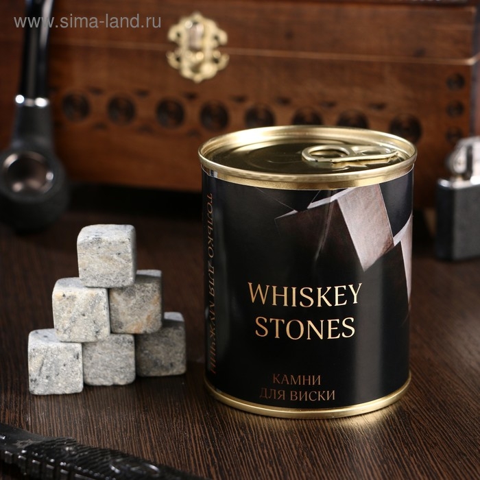 Набор камней для виски  Набор камней для виски "Whiskey stones", в консервной банке, 9 шт.