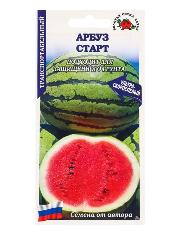 Семена Арбуз Старт /Сотка/ 5шт/ ультраскор. до 7кг полосатый /*900 Семена Арбуз Старт /Сотка/ 5шт/ ультраскор. до 7кг полосатый /*900