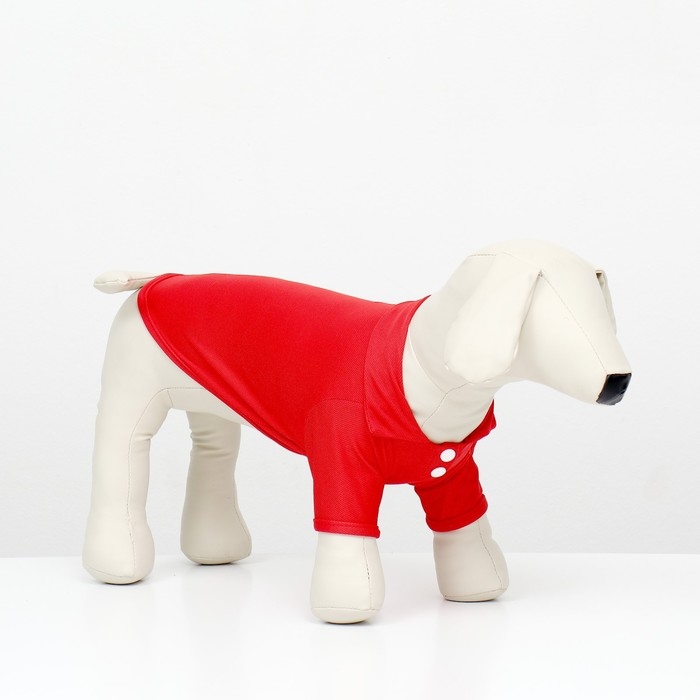 Футболка-поло для животных, XS (ДС 20, ОГ 30, ОШ 21 см), красная Футболка-поло для животных, XS (ДС 20, ОГ 30, ОШ 21 см), красная