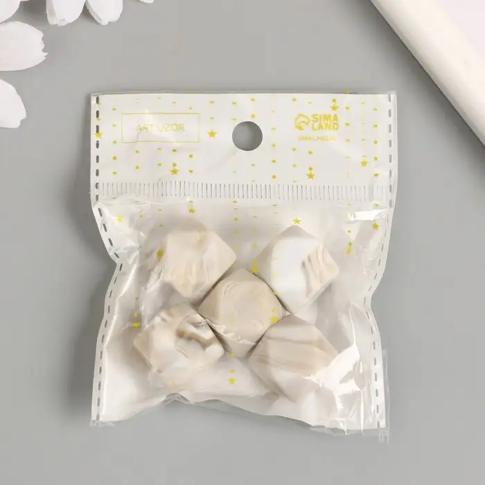 Бусина силикон «Многогранник», мрамор, d=1.7 см Бусина силикон «Многогранник», мрамор, d=1.7 см