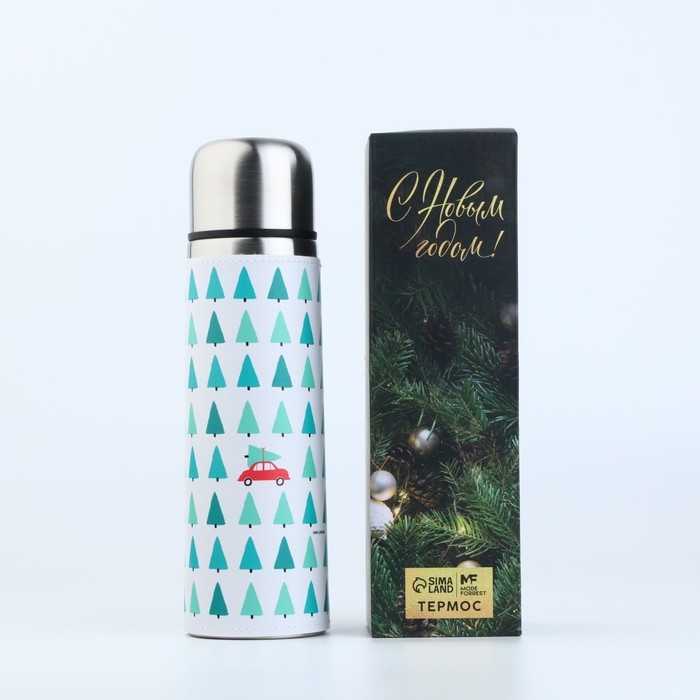 Термос в кожзаме  Термос в кожзаме "Машинка", 500 мл