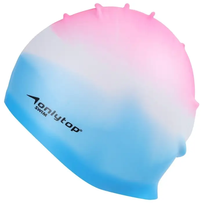 Шапочка для плавания взрослая ONLYTOP, силиконовая, обхват 54-60 см, МИКС