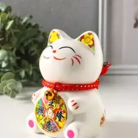 Копилка для денег керамика &laquo;Манэки-нэко с колесом счастья&raquo;, 8&times;8.5&times;12 см, МИКС