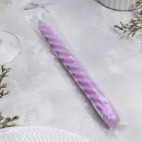 Свеча витая, 2.3&times;24.5 см, 5 ч, 50 г, сиреневая