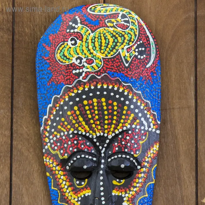 Маска "Абориген ящерица" дерево 3х12х30 см