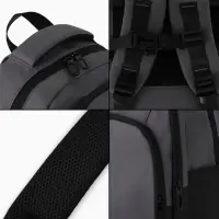 Рюкзак, 27*14*38,5 см, 2 отд 3н/карм, Комби, Водонепрон. дно, серый/черн