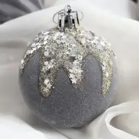Ёлочные шары &laquo;Бархат. Маскарад&raquo;, новогодние, d=6 см, 16 шт., серый