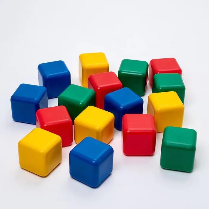 Кубики детские, пластиковые, цветные, 16 штук, 12&times;12 см