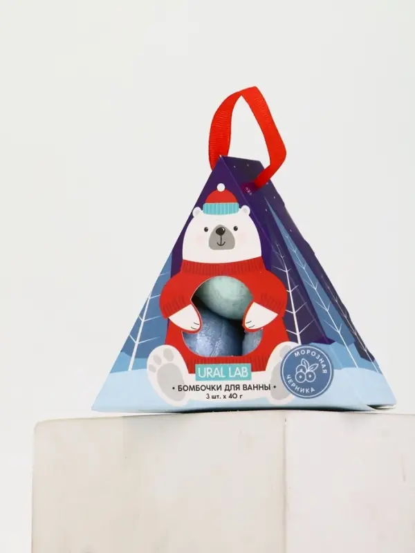Бомбочки для ванны «Мишка», 3 шт х 40 г, морозная черника, URAL LAB Бомбочки для ванны «Мишка», 3 шт х 40 г, морозная черника, URAL LAB