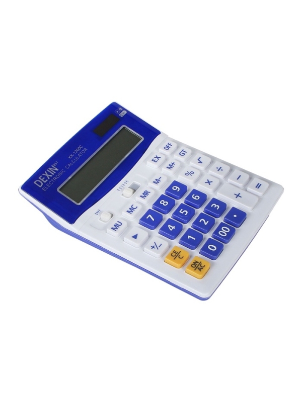 Калькулятор настольный 12-разрядный КК-1200C, белый/синий Калькулятор настольный 12-разрядный КК-1200C, белый/синий