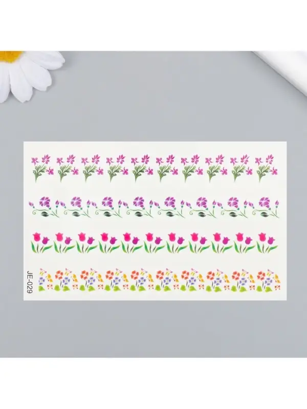 Переводные тату на тело цветные «Браслет из полевых цветов», 12×7.5 см