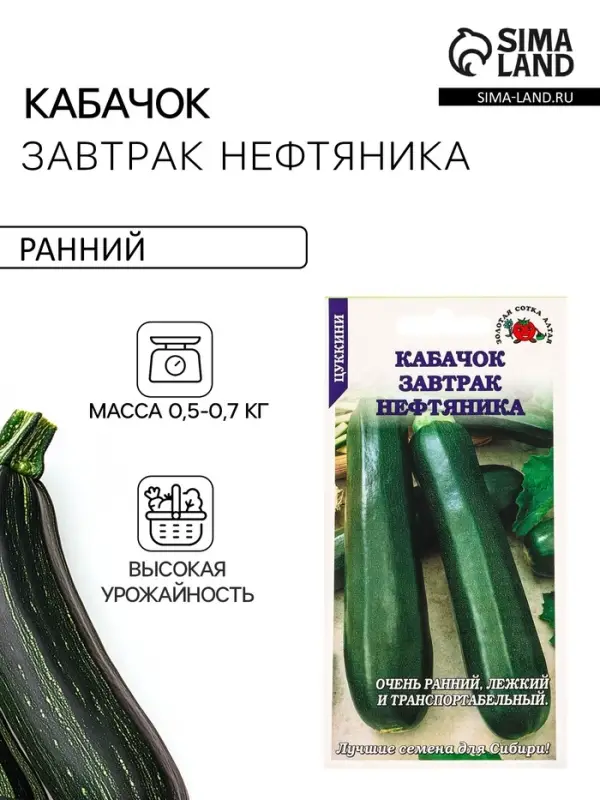 Семена Кабачок &laquo;Завтрак нефтяника&raquo;, 2 г, ранний, &laquo;Золотая Сотка Алтая&raquo;
