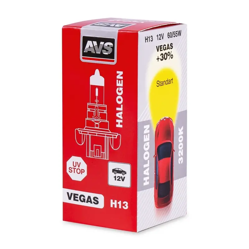 Галогенная лампа AVS Vegas H13.12V.60/55W.1шт.