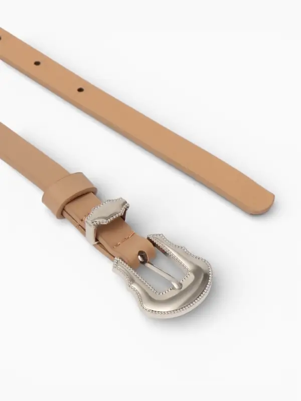Ремень женский, 1.5&times;110 см, без винта, 1 прокол, бежевый