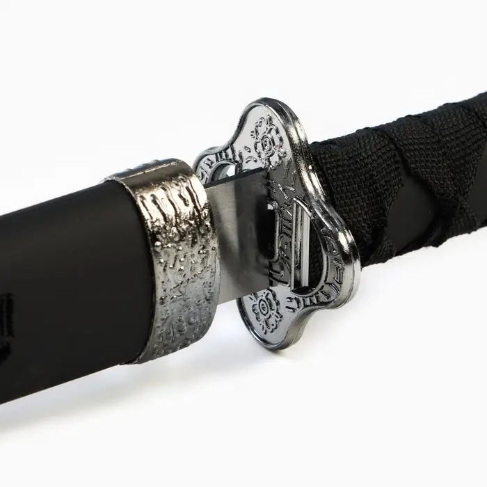 Макет оружия &laquo;Сувенирные катаны на подставке 3в1. Классик&raquo;, подарочный набор, ножны кожзам, чёрный, 47 см; 70 см; 89 см